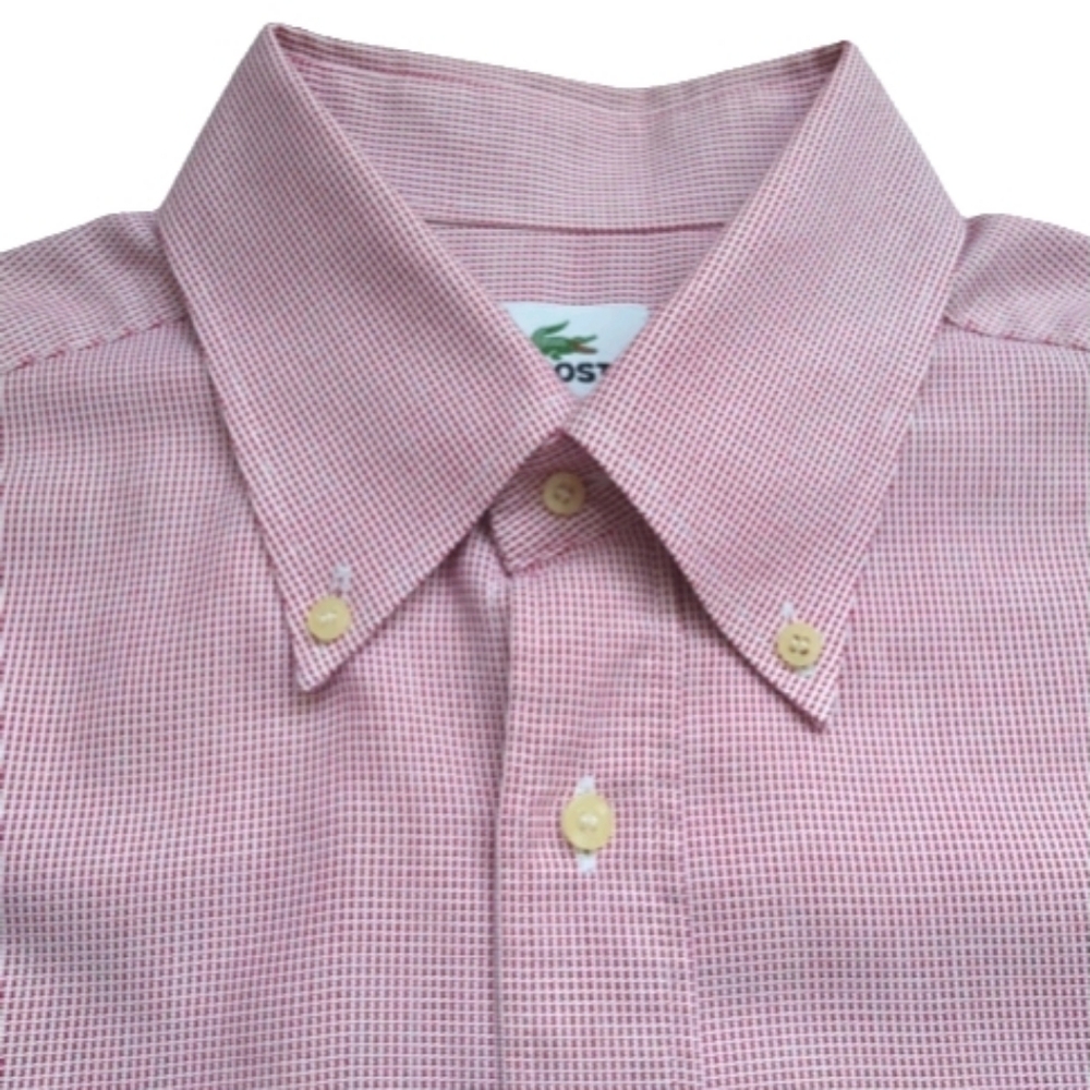 LACOSTE Men's Button Down Shirt Cotton Long Sleeves Size 41